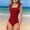 03a Wine, variant on Bathing Suits for Teens One Piece Girls Swimsuit Ruffle Adjustable Straps One Piece Bathing Suit Solid Color Ruched Girls' Swimwear 9-16Y
