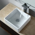 thumbnail image 5 of KRAUS Square Ceramic Vessel Bathroom Sink in White with Pop-Up Drain in Chrome, 5 of 11