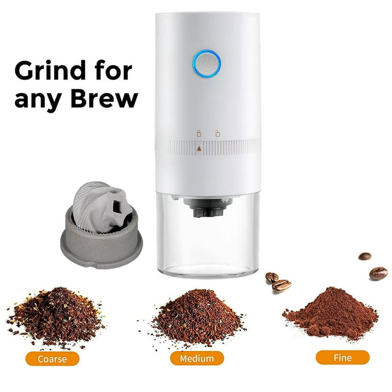 Pluokvzr Portable Electric Burr Coffee Grinder USB Rechargeable Small  Coffee Bean Grinder with Multiple Grinding Settings Automatic Conical Burr