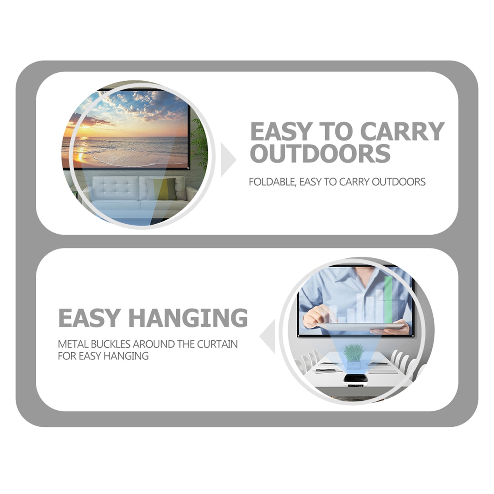 Moluckfu Compact Foldable Projector Screen – details
