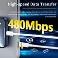 thumbnail image 3 of Adaptador USB a USB-C HOWJIM, carga rápida 3A, 480 Mbps, paquete de 2, 3 of 7