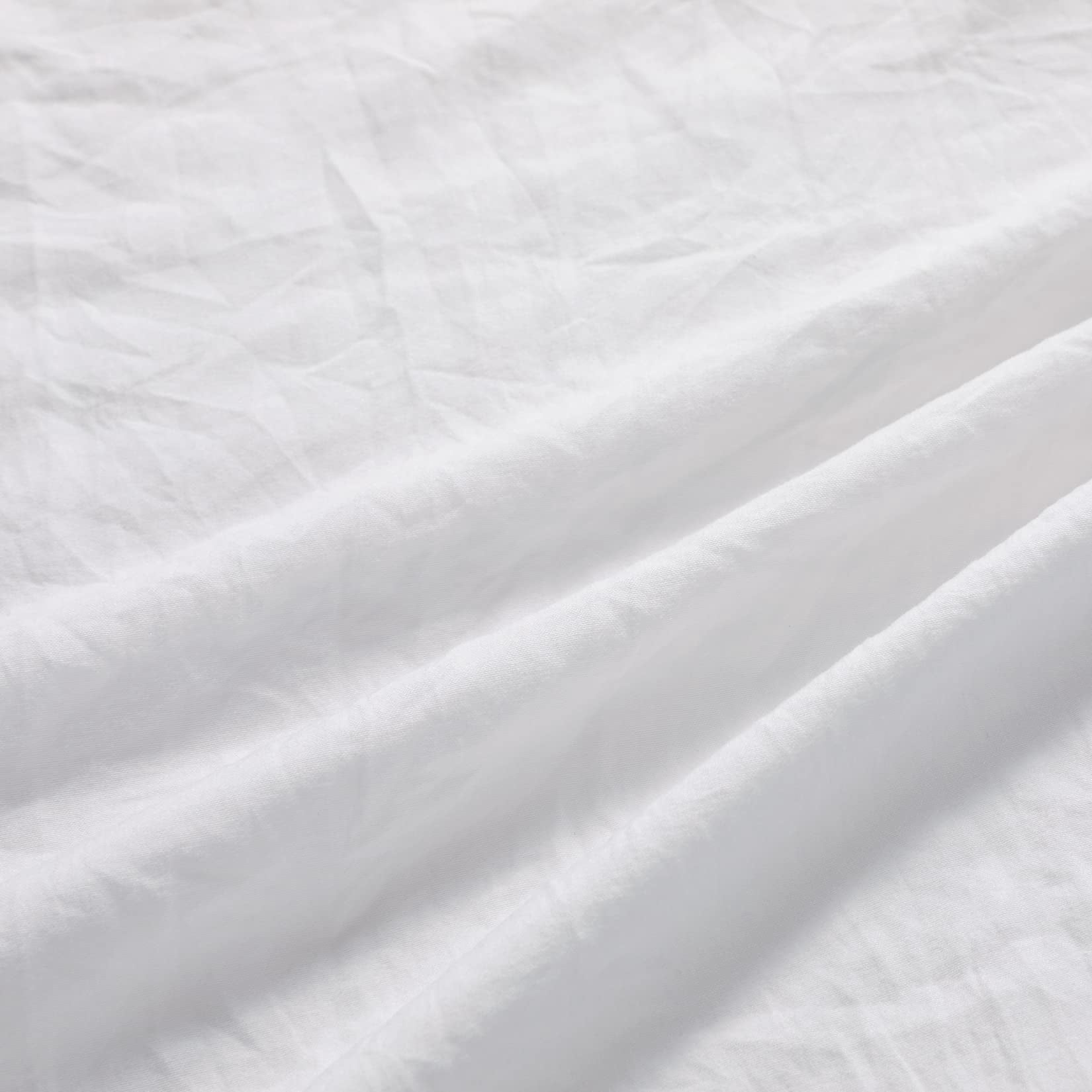 Ruffle Duvet Cover King Size, 3PCS Soft Washed Microfiber Vintage French Country Duvet Cover Set with Button Closure, White, 104x90 in