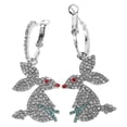 thumbnail image 1 of 1 par de pendientes de conejo para mujer, con diseño de conejo, de aleación, 1 of 7