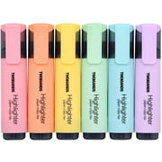 TWOHANDS Highlighter,Chisel Tip,6 Assorted Pastel Colors, for Adults & Kids,with Large Ink Reservoir for Extra Long