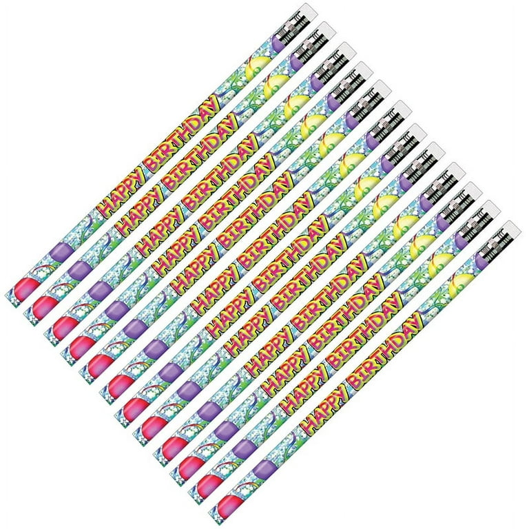 Happy Birthday Glitz Pencils, 12 Dozen