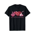 thumbnail image 2 of Peace, Love & Chocolate Kisses Valentine's Day T-Shirt – Unisex Black 100% Cotton, Perfect Romantic Camisetas para mujer, lindas camisetas con estampado gráfico, de manga corta, estilo casual, para ve, 2 of 7
