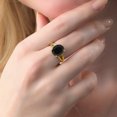 thumbnail image 6 of Gem Stone King 18K Yellow Gold Plated Silver Black Onyx Ring for Women (4.00 Cttw, Gemstone December Birthstone, Oval 12X10MM, Available in Size 5,6,7,8,9), 6 of 6