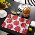 thumbnail image 3 of Red Dahlia Placemats Set of 8, Vintage Country Grey Abstract Flowers Floral Placemats for Dining Table, Place Mats for Kitchen Tabletop, Waterproof Wipeable Dining Table Mats Set, 3 of 9