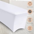 thumbnail image 4 of Manteles de mesa blancos clásicos de elastano elástico de 6 pies (paquete de 2), 4 of 5