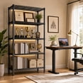thumbnail image 6 of M MZG 5-Tier Black Heavy Duty Metal Wire Shelving Unit, 13.8"D x 35.4"W x 68.5"H, 1250 lbs Capacity for Garage Kitchen Bathroom, 6 of 7