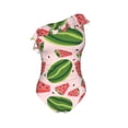 thumbnail image 4 of Yiaed Watermelon Print Women One Piece Swimsuits Tummy Control One Shoulder Bathing Suits Pattern Ruffle Swimwear-Small, 4 of 8