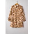 thumbnail image 2 of Women's Khaki Plus Size Floral Print V-Neck Puff Sleeve Dress for Daily Wear [ZhiHiMeRi] | 4X, 2 of 11