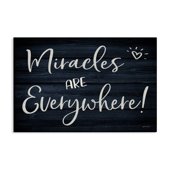 Stupell Industries Miracles Are Everywhere Text & Numbers Painting Wrapped Canvas Art Print Wall Art, 24 x 16