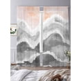 thumbnail image 3 of Gray Waves Coastal Semi Sheer Window Curtains 84 Inches Long, Grey Ombre Summer Beach Oceans Rod Pocket Voile Silky Chiffon Curtain Treatment Drapes for Kitchen, Living Room, 52"x84", 2 Panels, 3 of 9