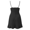 thumbnail image 4 of Vedolay Womens Summer Dresses Flutter Short Sleeve Smocked Midi Dress Summer Casual Tiered A-Line Dress,Black XL, 4 of 5