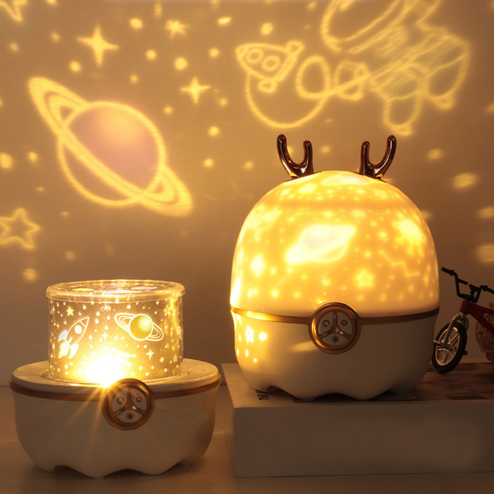 Wovilon Mini Led Projection Lamp Star Night Projection Lamp Led Charging Rotating Atmosphere Night Light Creative Gift