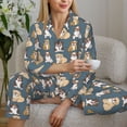 thumbnail image 4 of Goofa Cartoon Bulldog 1 Printed Women’s 2 Piece Pajama Set Super,Pajamas Women's Long Sleeve Sleepwear Soft Button Down Loungewear Pjs Lounge Set Nightwear-Large, 4 of 9
