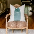 thumbnail image 6 of EVERGRACE Walsh Signature Velvet Panel Cotton Pillow Covers Set of 2, Decorative Pillow Covers 20"x20" for Couch, Square Cushion Cases for Sofa Bedroom Living Room, Aquamarine, 6 of 8