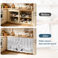 thumbnail image 4 of Grey Gnomes Christmas Cabinet Curtain 35"Wx35"L,Dustproof Under Sink Skirt W/ Self Adhesive Tape,Gray Xmas Snowflake Winter Rustic Cabinet Curtain Cover for Kitchen Sink,Bathroom Vanity,Laundry Room, 4 of 9