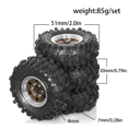 thumbnail image 2 of Juego de 4 Ruedas de Metal Beadlock de 51 mm y 1,0 Pulgadas para Coche RC Crawler TRX4M SCX24 FCX24 1/18 1/24, Piezas de Actualización Marrón, 2 of 5