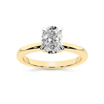 IGI Certified 6 Carat Oval Shape Lab Grown Diamond Engagement Ring | 14K Yellow Gold | Matilda Leaf Petal Solitaire Diamond Ring | FG-VS1-VS2 Quality Friendly Diamonds