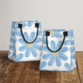 thumbnail image 3 of XMXT Reusable Lunch Bag Women, Blue Petal Pattern Insulated Lunch Tote for Office Travel, 3 of 8