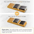 thumbnail image 3 of In-Drawer Knife Block - Bamboo Knife Drawer Organizer for Kitchen - Fits 5 Long + 6 Short Knives - Store Knives with Blades Pointing Down - Wooden Steak knife Holder without Knives, 3 of 9
