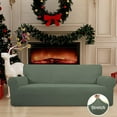 thumbnail image 2 of Easy-Going Jacquard Stretch Sofa Slipcover Non Slip Couch Cover, Sofa Size, Greyish Green, 2 of 5