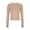 X50_Khaki, variant on Akmaiox Long Sleeve Shirts for Women, Solid Color Crew Neck Trendy Going Out Tops, Slim Fitted Base Layer Undershirts Stretchy Basic Tees
