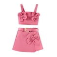 thumbnail image 2 of Agkizg 2PC Flowers Strap Top Decorative Buttons Skirt Set Cute Summer Outfits (Toddler Girl's or Girl's),2-Piece Set,Sizes 1-8 Years, 2 of 5