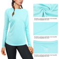 thumbnail image 5 of Women's Long Sleeve UPF 50+ UV Sun Protection Shirts Rash Guard Swim T-Shirt/Hoodie Quick Dry for Outdoor Hiking, 5 of 6