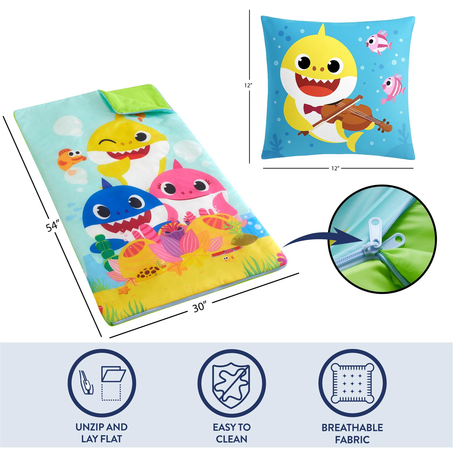 Nickelodeon Baby Shark Doo Doo Doo Slumber Bag with Pillow
