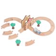 thumbnail image 3 of Juego De Vías De Tren De Madera, Paquete De Expansión Intercambiable, Kits De Ferrocarril De Madera, Aprendizaje Temprano Para Niños, 3 of 7