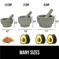 thumbnail image 6 of GORILLA GRIP Mortar and Pestle Set 100% Granite Stone Molcajete Guacamole Bowl 1.5 Cup Gray, 6 of 10