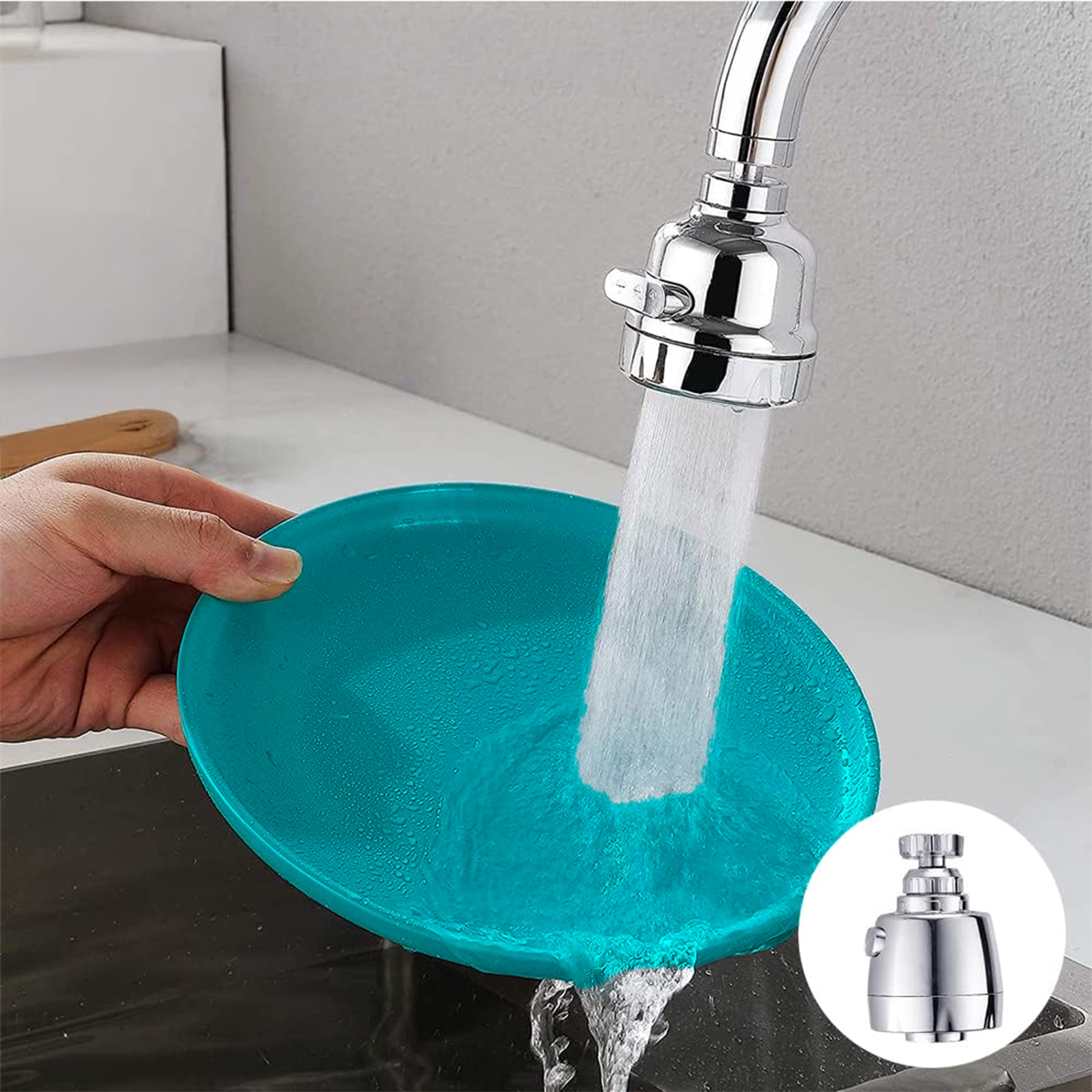 Mainstays 360° Rotating Dual Thread Faucet Aerator with Two-Mode Sprayer in Chrome