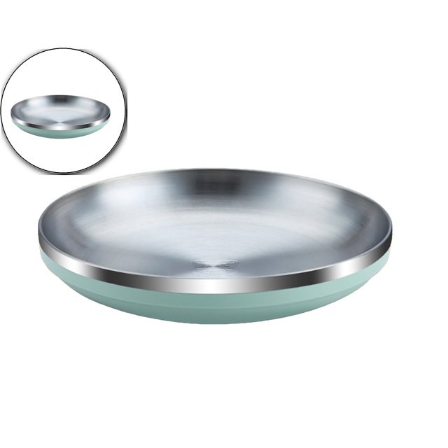 Dvruxg Assiettes en Acier Inoxydable Assiettes de Souper pour Adultes Assiette en Métal de 8 Pouces Assiettes Profondes pour le Souper Assiettes de Service de Camping - Réutilisables et Lavables au Lave-Vaisselle
