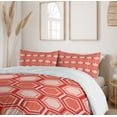 thumbnail image 6 of Ambesonne Geometric Duvet Cover Sets, Hexagonal Comb Tile, 2-Queen, Peach Coral Dark Coral, 6 of 7