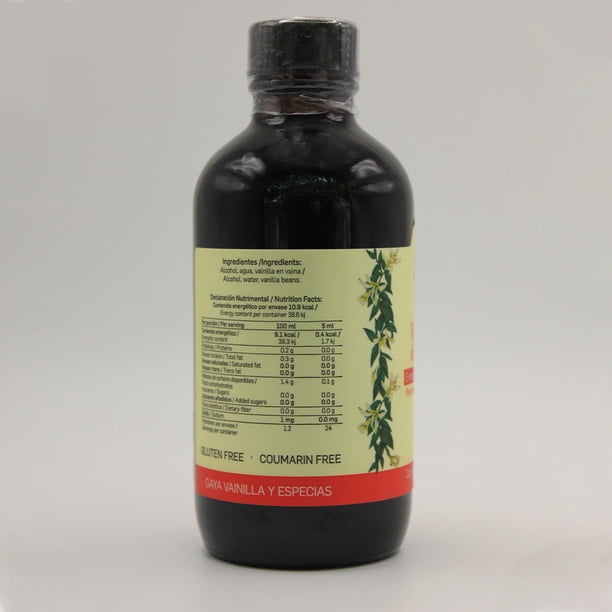Extracto de Vainilla Pura de México Sin Azúcar y Cero Carbohidratos. Gaya Vainilla y Especias. Vainilla Artesanal de México -200 LT