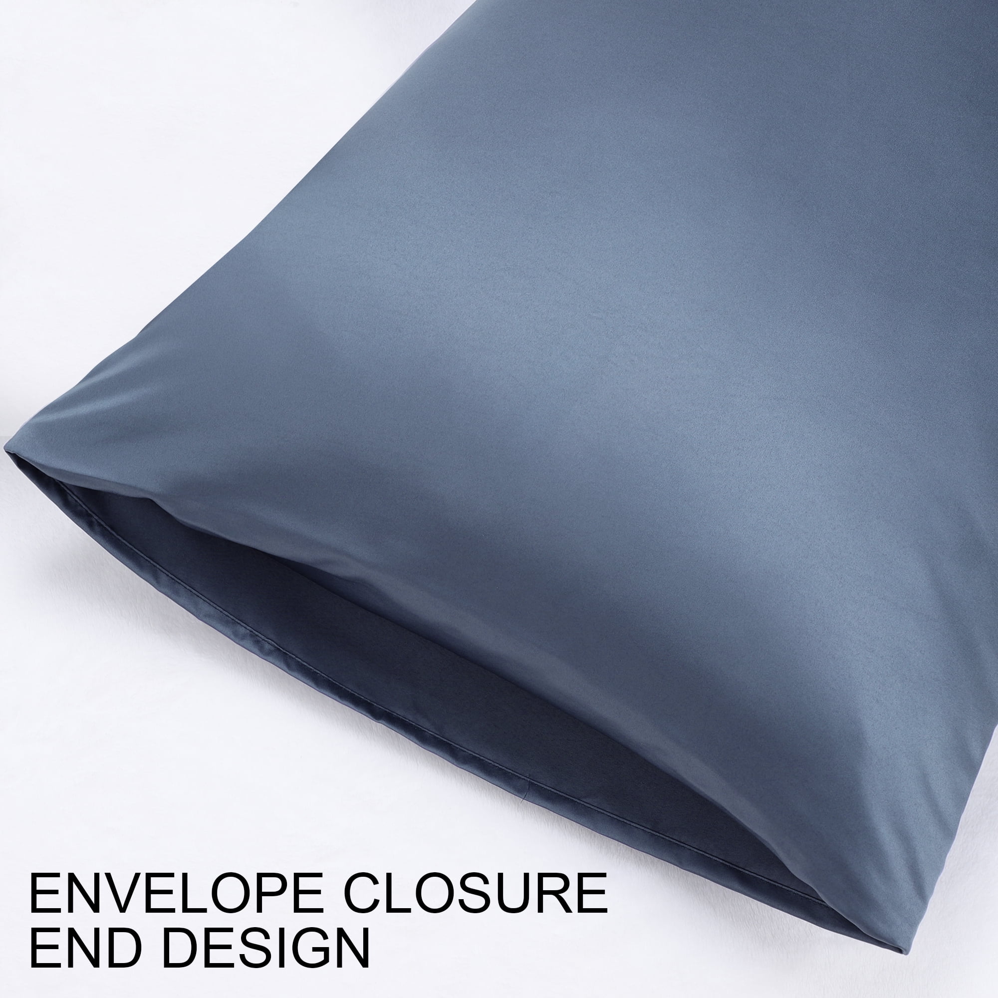 Unique Bargains 4 Pack Satin Pillowcases for Hair and Skin, Slate Gray Queen