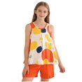 thumbnail image 2 of CYRBOKO Girls Outfit Sets, Elastic Waist Casual Knitted Cotton Sleeveless Summer Tank Tops Sets Orange Size 4-5 T, 2 of 9