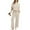 Beige_#01, variant on Womens 2 Piece Set Fashion 2026 Crew Neck Short Sleeve T-Shirt and Drawstring Lounge Trouser Spring Summer Baggy Lounge Sets with Pockets,Mint Green M