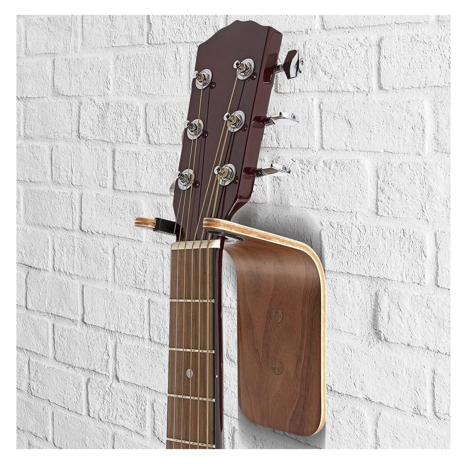 Guitar Wall Hanger - Secure Guitar Wall Mount for Acoustic/Ukulele - Space-Saving Guitar Accessories - Easy to Install Guitar Hook - Design Guitar Stand for Home/Studio Neck up to 2 in (50mm)