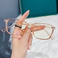 thumbnail image 3 of YAOBAMM Lightweight Blue Light Blocking Glasses Blue Light Blocking Glasses Unisex Retro Large Square Frame Clear View Strong Hinge Eye Protection Clear Bluelight Glasses, 3 of 7