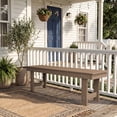 thumbnail image 4 of KINGYES 6 Piece Patio Dining Set, HDPE Outdoor Table and Chairs with Bench, Brown, 4 of 12