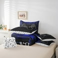 thumbnail image 4 of Erosebridal Lit d'Amoureux des Jeux en Sac Taille Simple, Ensemble de Lit Manette Noir, Décor à Rayures Brillantes, Réversible 7 Pcs, 4 of 5