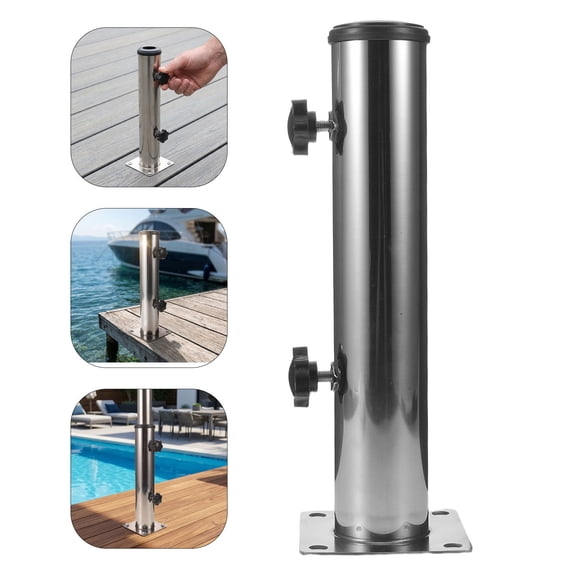 ETEREAUTY Heavy Duty Outdoor Parasol Base Stand Bracket, Stainless Steel Patio Umbrella Holder