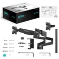 thumbnail image 2 of ONKRON Triple Monitor Desk Mount Stand for 13” to 32-inch LCD LED Screens up to 17.6 lbs G280 Black, 2 of 9