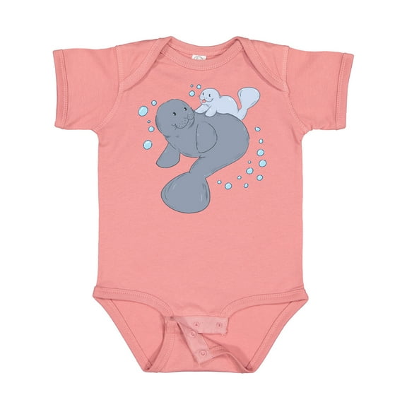 Inktastic Cute Manatees with Bubbles Boys or Girls Baby Bodysuit