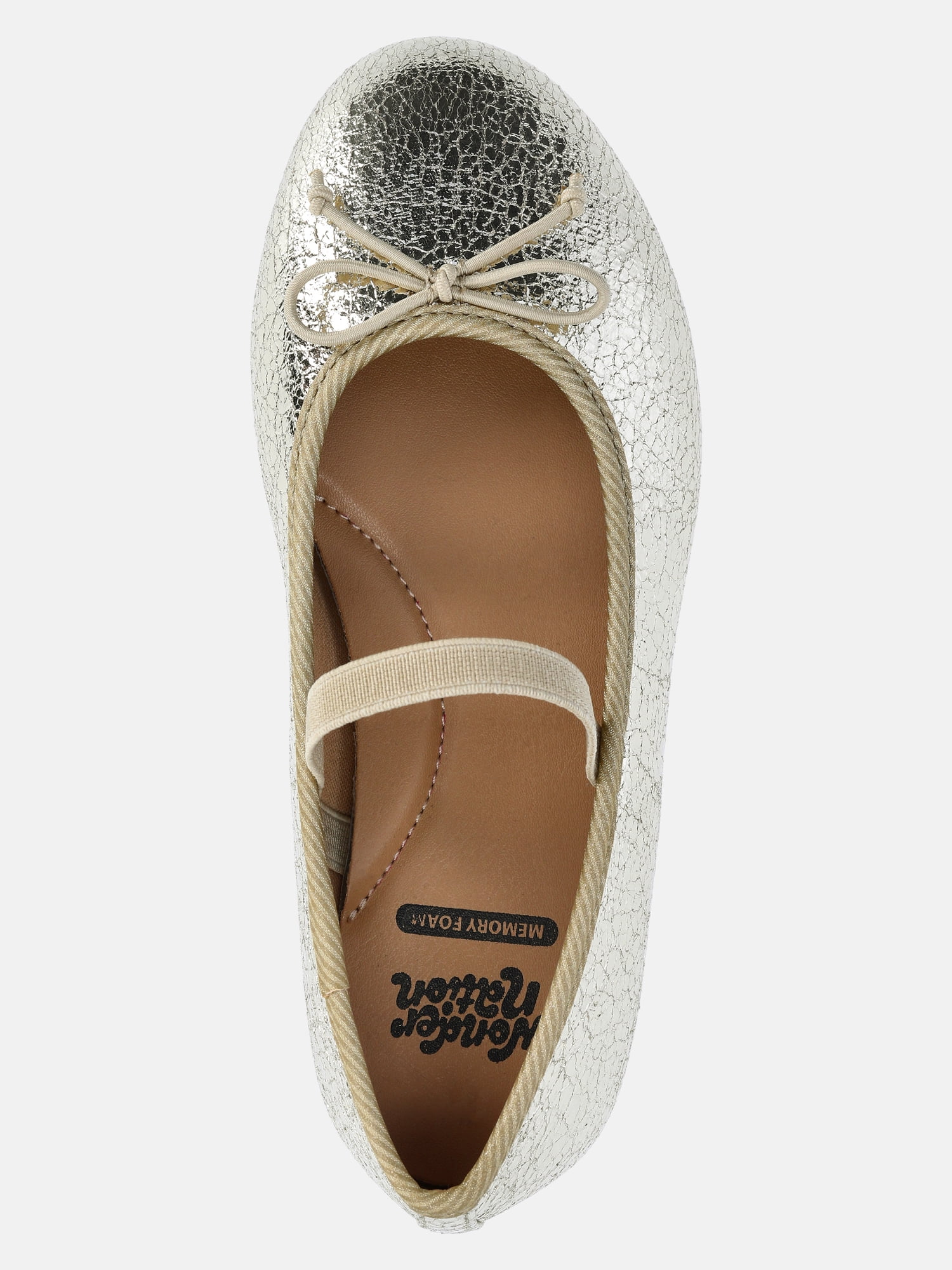 Wonder Nation Girls Bow Ballet Dress Shoes