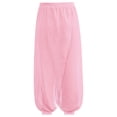 thumbnail image 4 of TSSOE Kids Girls Split Chiffon Overlay Indian Belly Dance Harem Pants Practice Sports Yoga Performance Trousers Pink 6, 4 of 5
